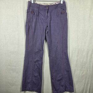 Blue Label Pants Womens Medium Purple Herringbone Flare Leg Y2K Trousers
